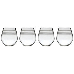 kate spade new york Library Stripe Stemless Wine Glasses, Set of 4